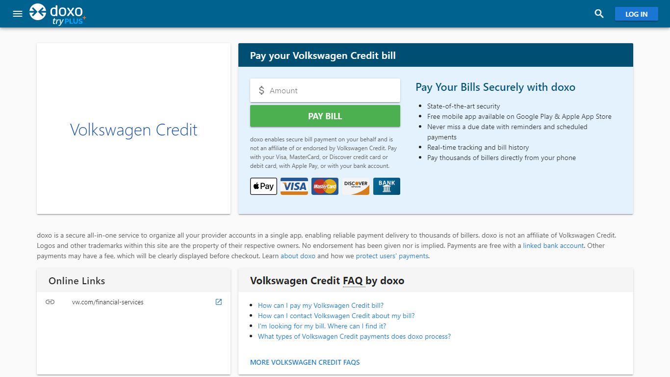 Volkswagen Credit | Pay Your Bill Online | doxo.com